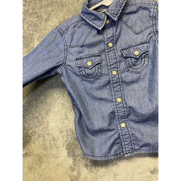 True Religion Georgia  4T Jean Denim Long Sleeve Shirt - Picture 3 of 12